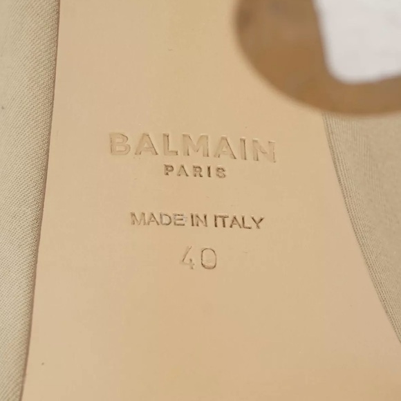 Balmain Square Toe Platform Sling-Back Pumps In Beige - Women's Size EU40, US 10 - Picture 10 of 15